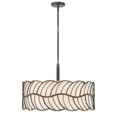 Simbolo 5-light Pendant in Antique Black Iron