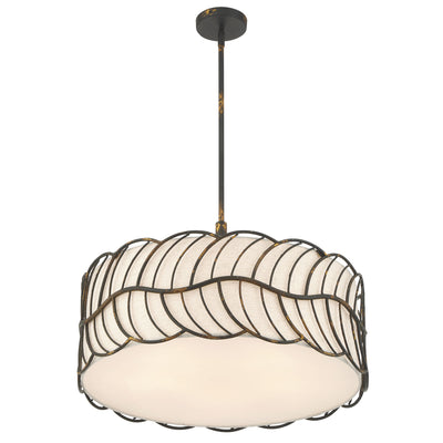 Simbolo 5-light Pendant in Antique Black Iron