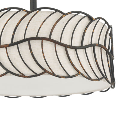Simbolo 5-light Pendant in Antique Black Iron