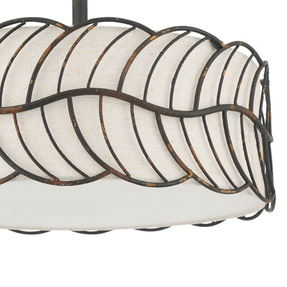 Simbolo 5-light Pendant in Antique Black Iron