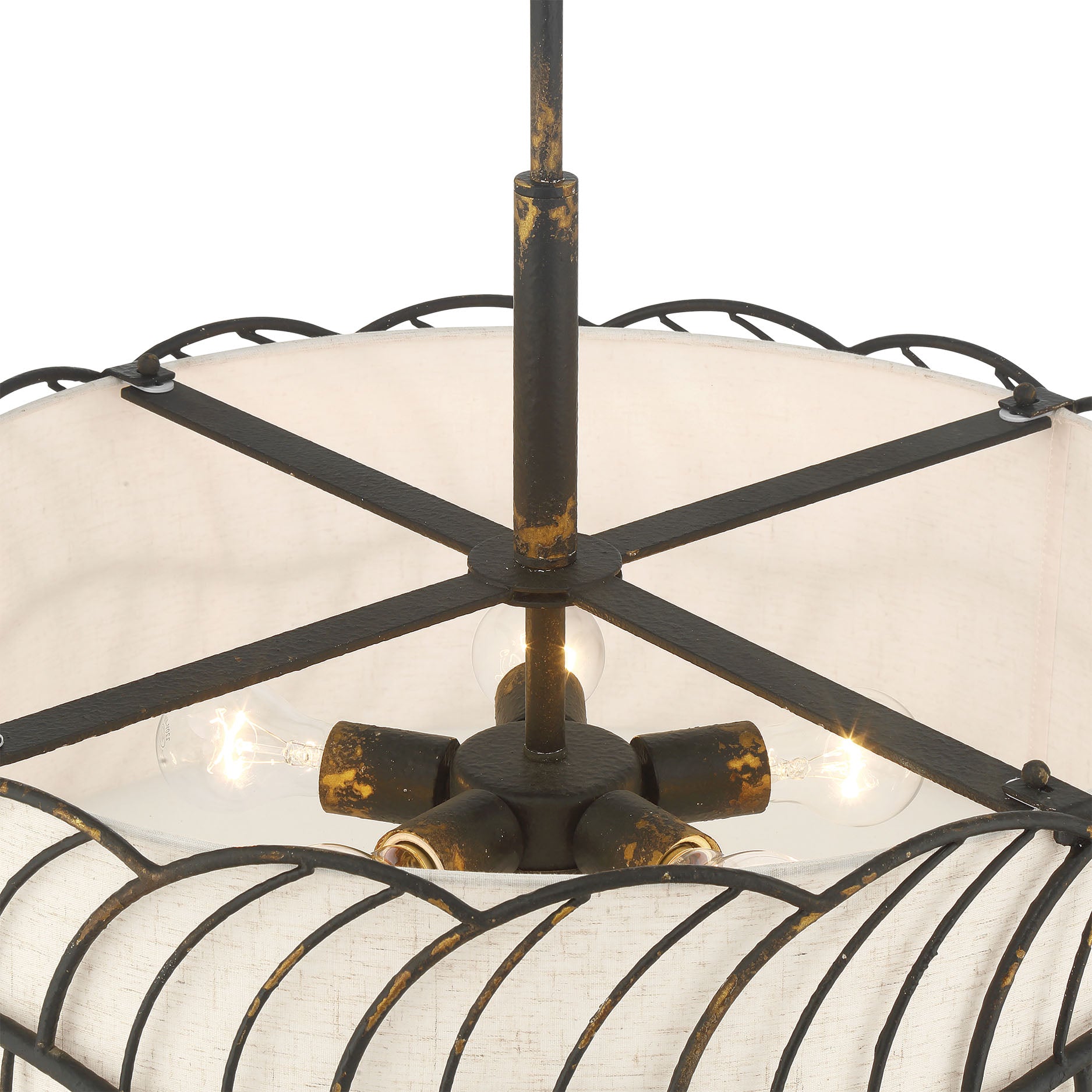 Simbolo 5-light Pendant in Antique Black Iron