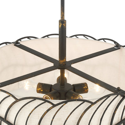 Simbolo 5-light Pendant in Antique Black Iron