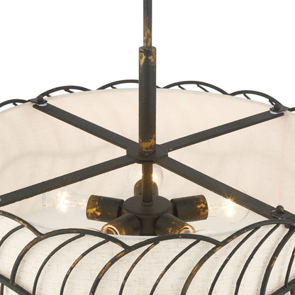 Simbolo 5-light Pendant in Antique Black Iron