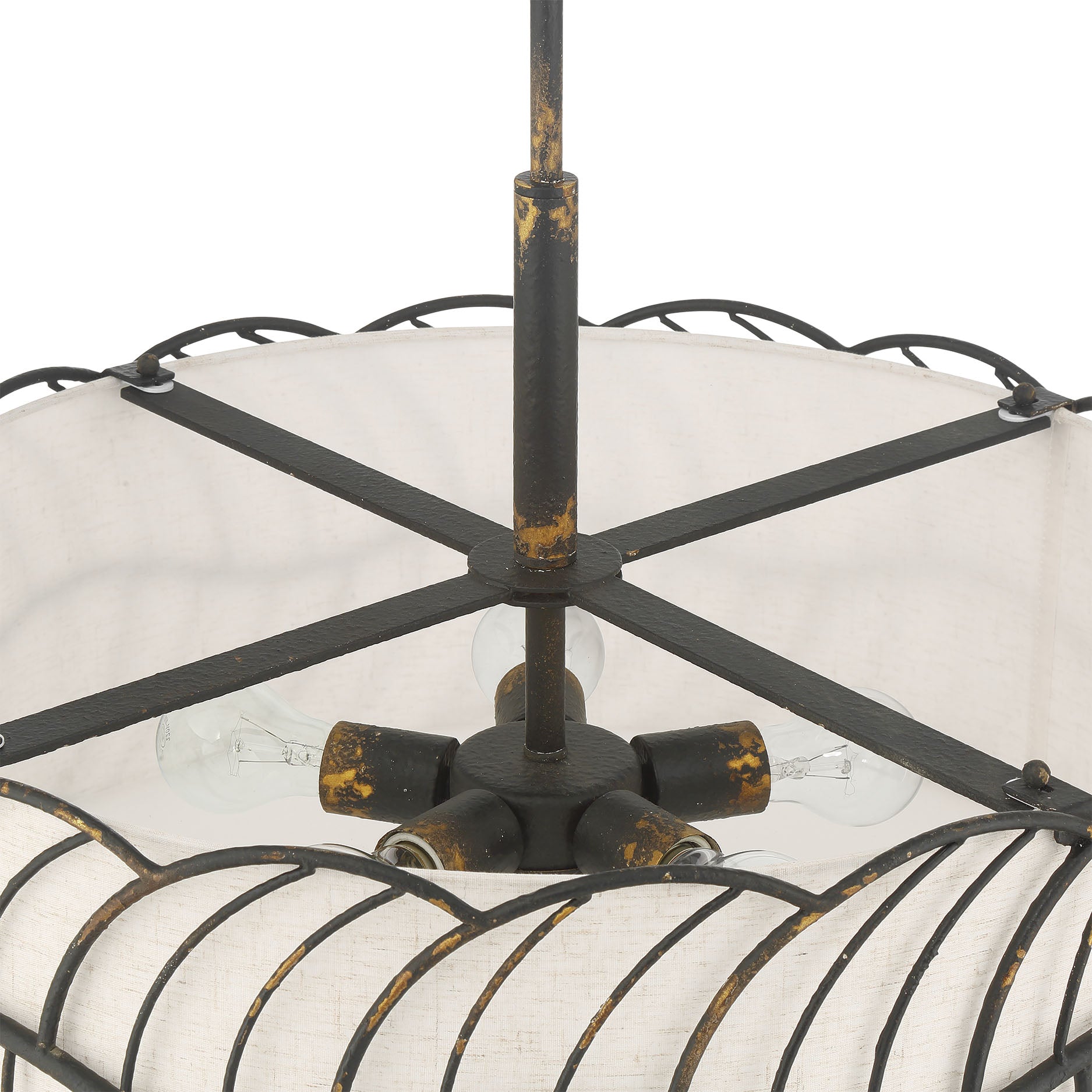 Simbolo 5-light Pendant in Antique Black Iron