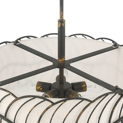 Simbolo 5-light Pendant in Antique Black Iron