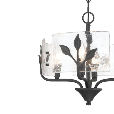 Bloem 4-light Pendant in Natural Black, side view - Golden Lighting