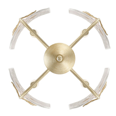 Bloem 4-light Pendant in White Gold, view from below - Golden Lighting