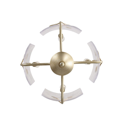 Bloem 4-light Semi-Flush Mount in White Gold, view from below - Golden Lighting