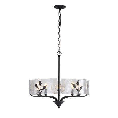 Bloem 5-light Pendant in Natural Black, alternate view - Golden Lighting