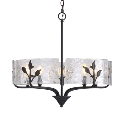 Bloem 5-light Pendant in Natural Black - Golden Lighting