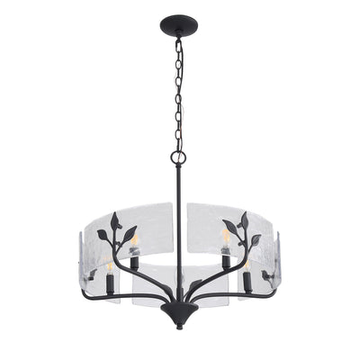 Bloem 5-light Pendant in Natural Black, alternate view - Golden Lighting
