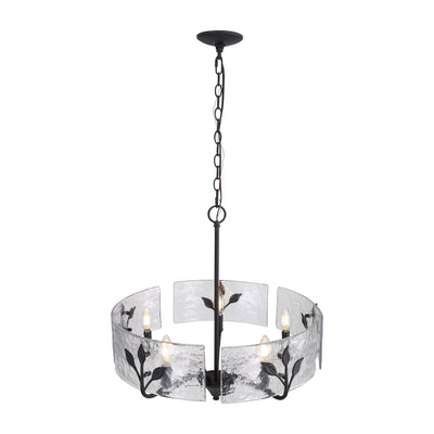 Bloem 5-light Pendant in Natural Black, alternate view - Golden Lighting