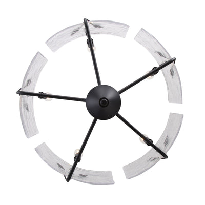 Bloem 5-light Pendant in Natural Black, view from below - Golden Lighting