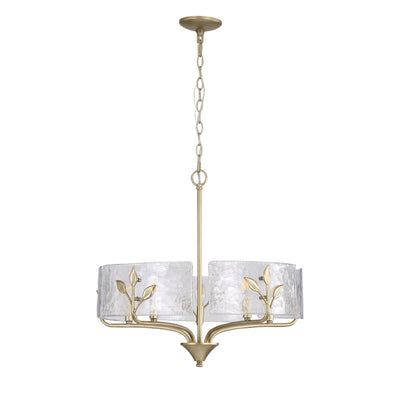 Bloem 5-light Pendant in White Gold, alternate view - Golden Lighting