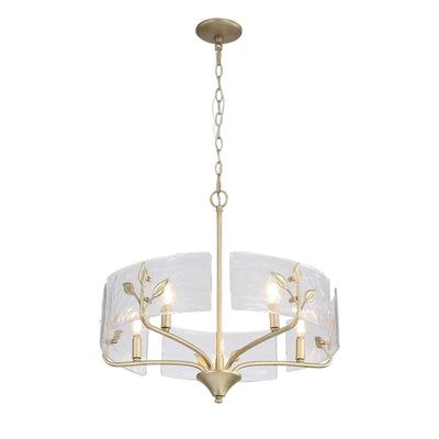 Bloem 5-light Pendant in White Gold - Golden Lighting