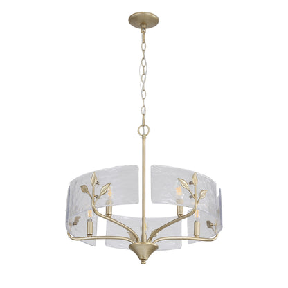 Bloem 5-light Pendant in White Gold
