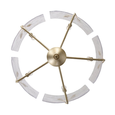Bloem 5-light Pendant in White Gold, view from below - Golden Lighting