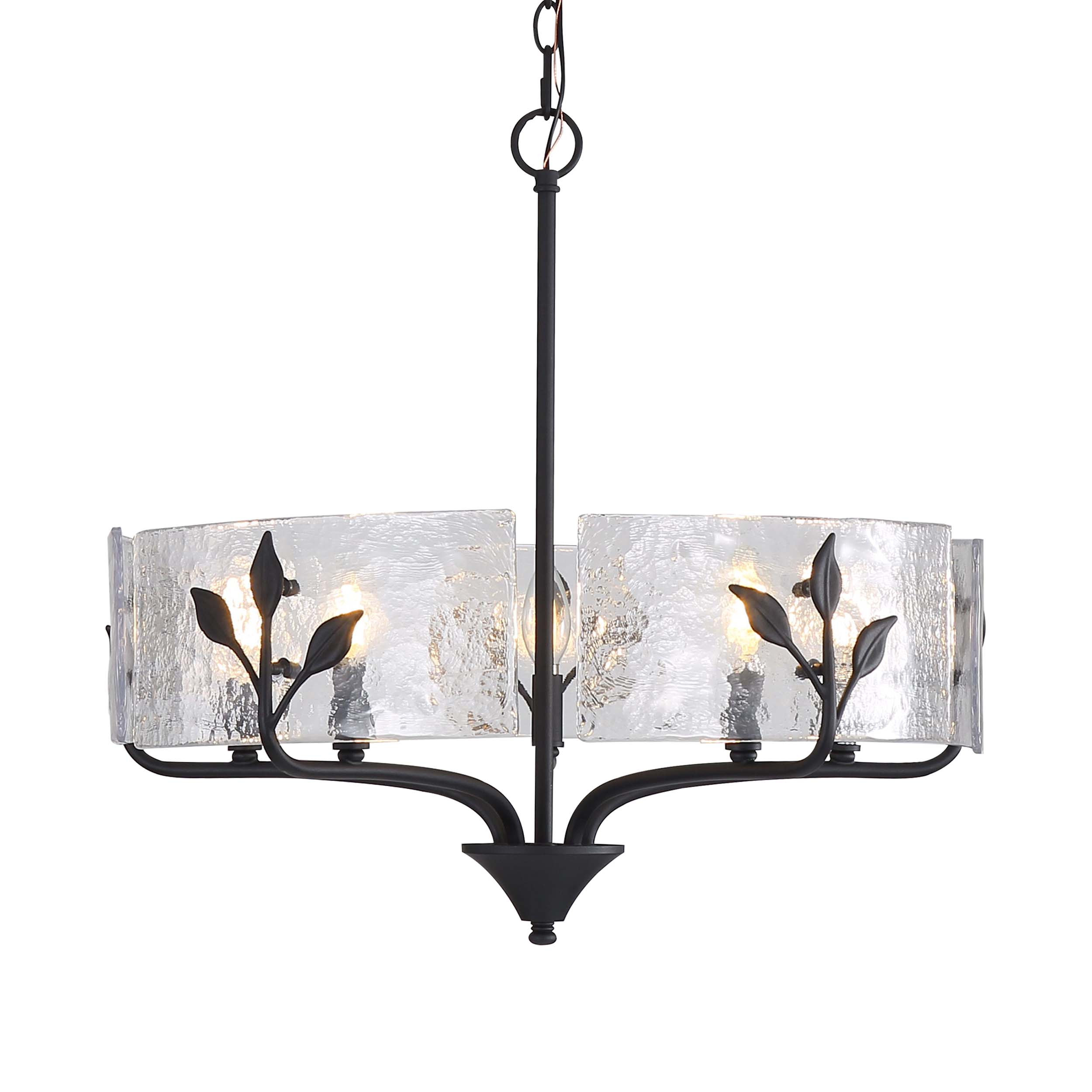Wry Lighting Bloem 5-light Pendant in Natural Black - - Golden Lighting