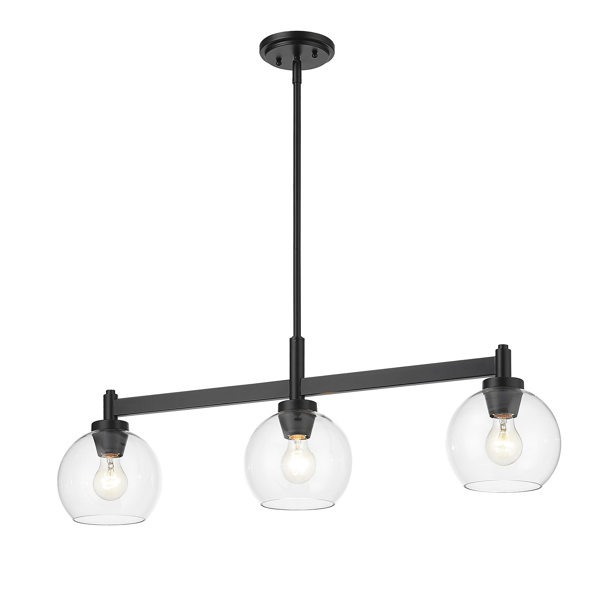 Golden Lighting Galveston 3-light Island Light in Matte Black