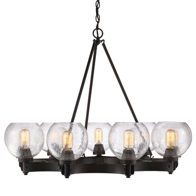 Golden Lighting Galveston 9-light Chandelier in Rubbed Bronze - - Golden Lighting