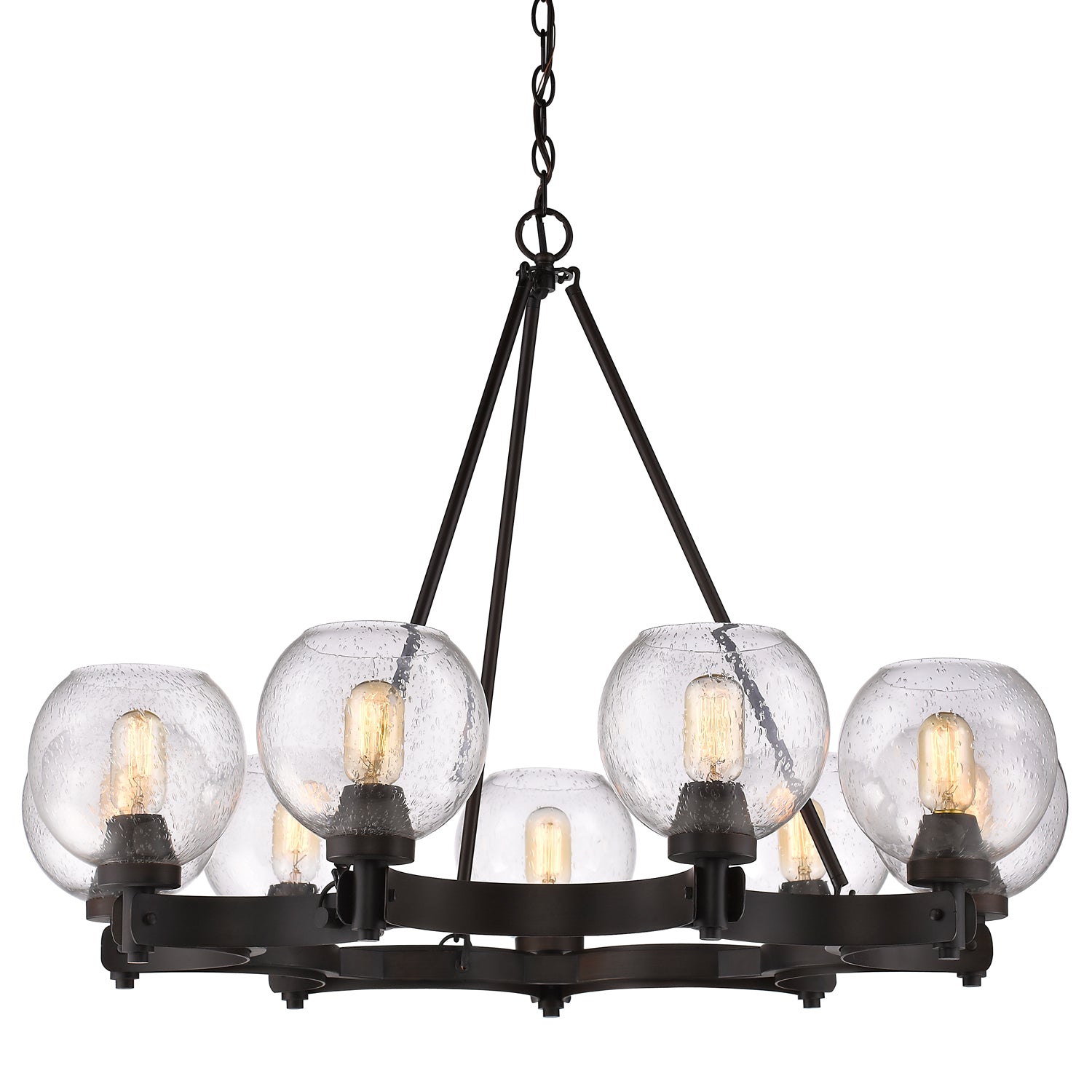 Golden Lighting Galveston 9-light Chandelier in Rubbed Bronze - - Golden Lighting