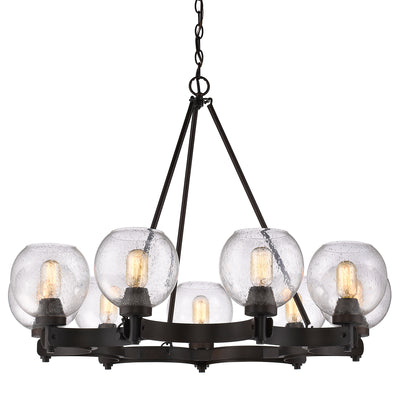 Golden Lighting Galveston 9-light Chandelier in Rubbed Bronze - - Golden Lighting