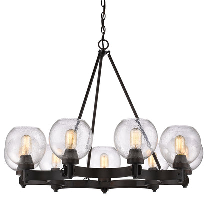 Golden Lighting Galveston 9-light Chandelier in Rubbed Bronze - - Golden Lighting