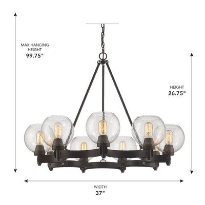 Golden Lighting Galveston 9-light Chandelier in Rubbed Bronze - - Golden Lighting