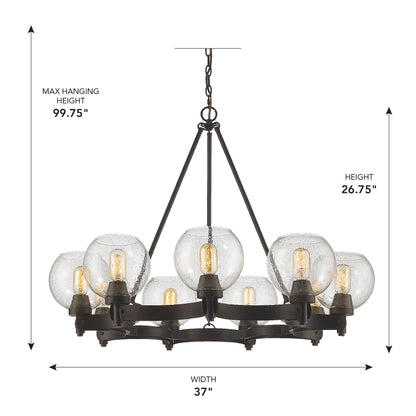 Golden Lighting Galveston 9-light Chandelier in Rubbed Bronze - - Golden Lighting