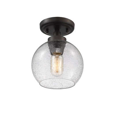 Golden Lighting Galveston 1-light Flush Mount in Rubbed Bronze - - Golden Lighting