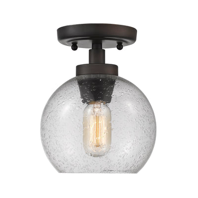 Golden Lighting Galveston 1-light Flush Mount in Rubbed Bronze - - Golden Lighting