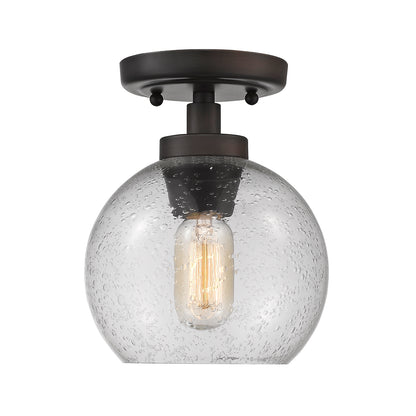 Golden Lighting Galveston 1-light Flush Mount in Rubbed Bronze