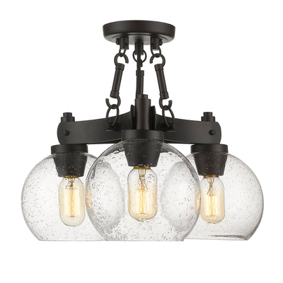Golden Lighting Galveston 3-light Semi-Flush Mount in Rubbed Bronze - - Golden Lighting