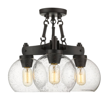 Golden Lighting Galveston 3-light Semi-Flush Mount in Rubbed Bronze - - Golden Lighting