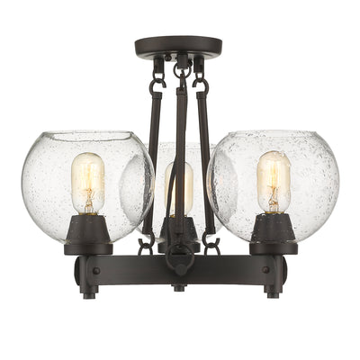 Golden Lighting Galveston 3-light Semi-Flush Mount in Rubbed Bronze - - Golden Lighting