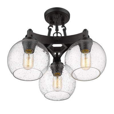 Golden Lighting Galveston 3-light Semi-Flush Mount in Rubbed Bronze - - Golden Lighting