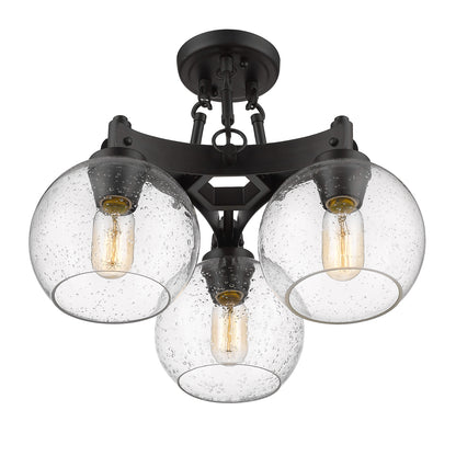 Golden Lighting Galveston 3-light Semi-Flush Mount in Rubbed Bronze - - Golden Lighting