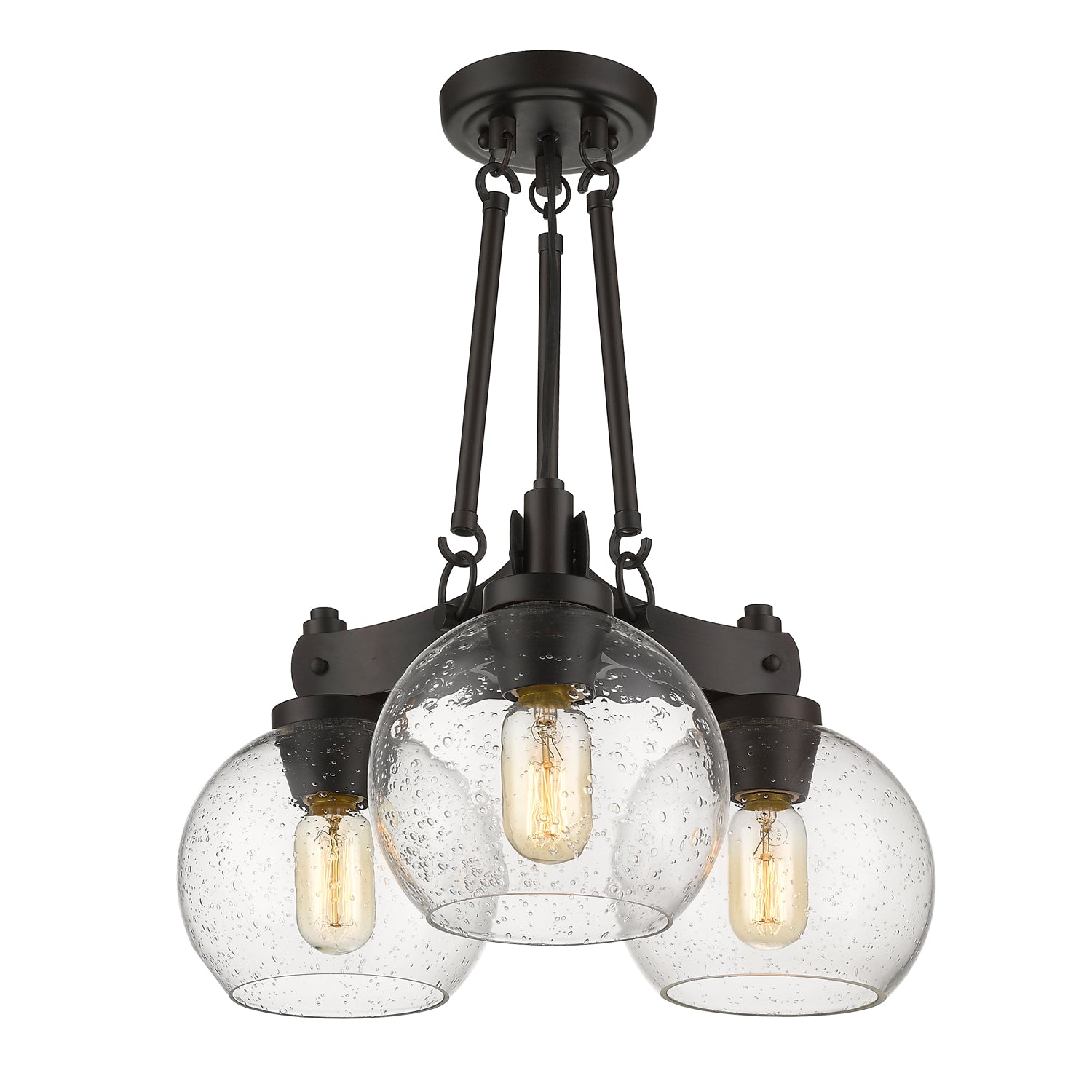 Golden Lighting Galveston 3-light Semi-Flush Mount in Rubbed Bronze - - Golden Lighting