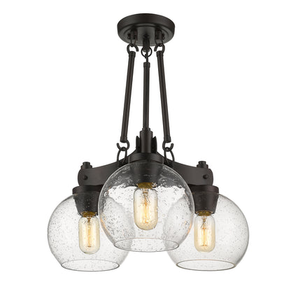 Golden Lighting Galveston 3-light Semi-Flush Mount in Rubbed Bronze - - Golden Lighting