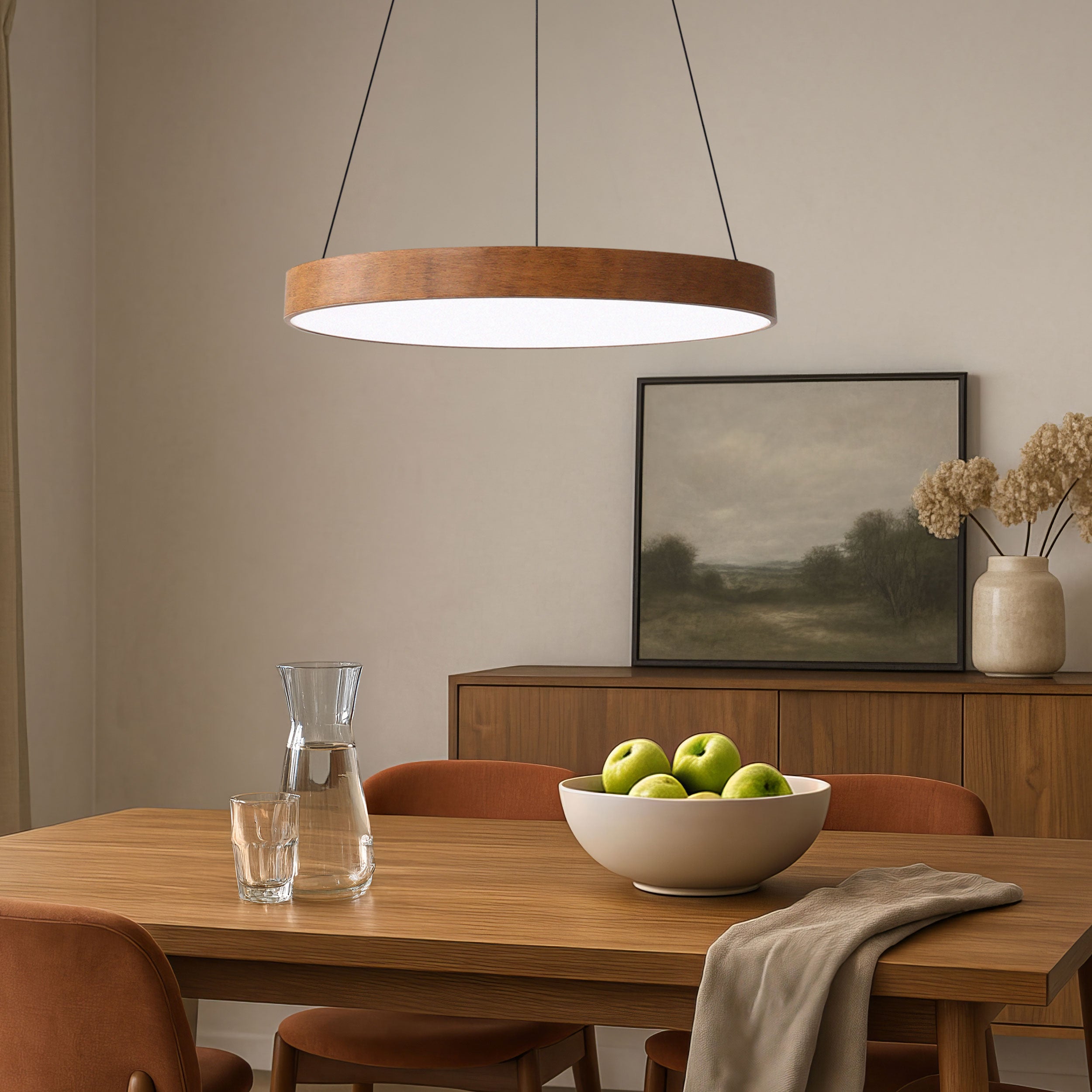 Anello Integrated LED Pendant in Walnut