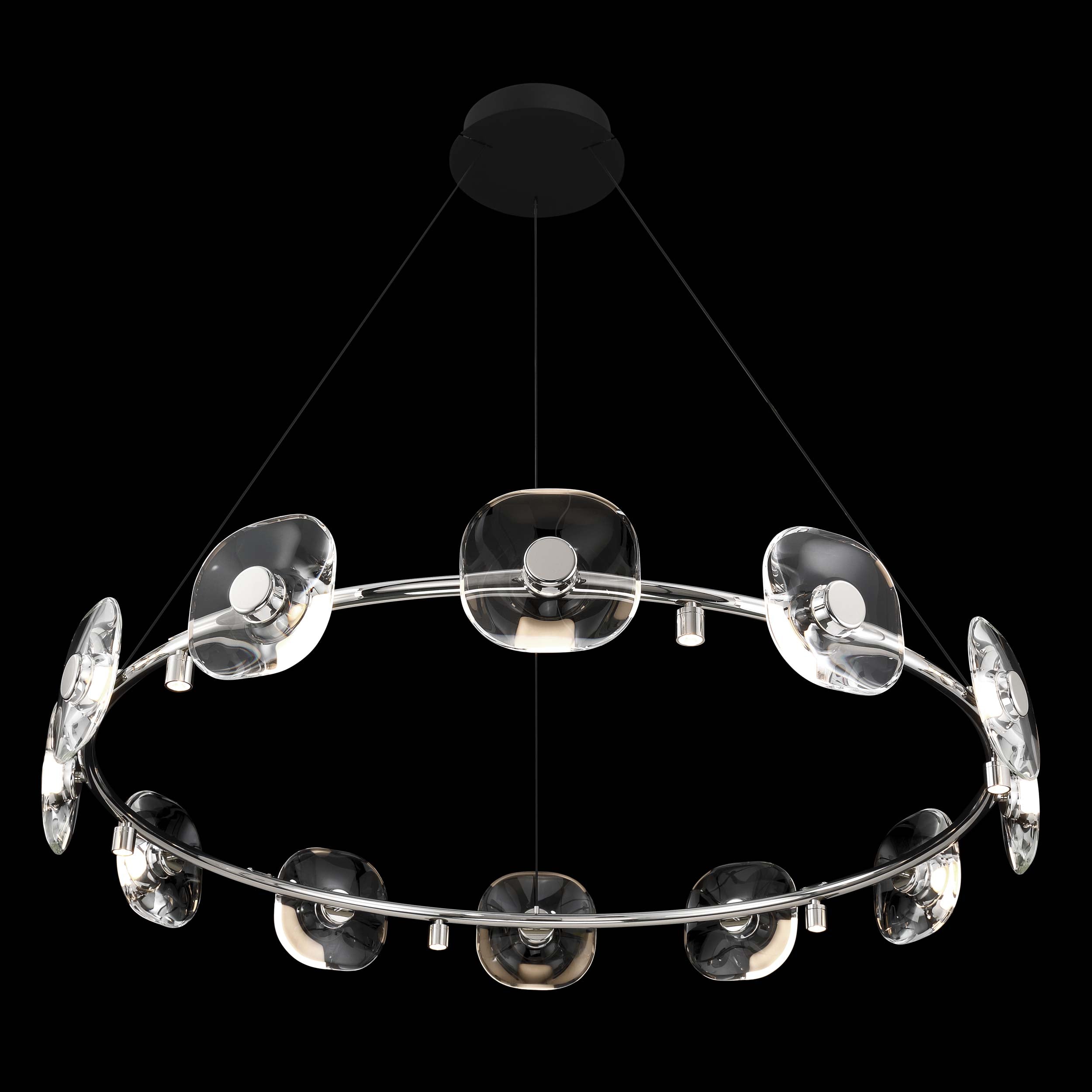 Ziva by Golden Lighting Celestia 12-light Integrated LED Chandelier in Chrome - - Golden Lighting