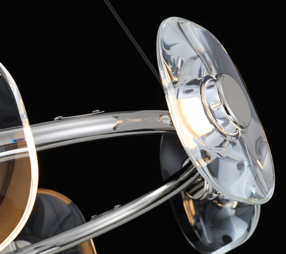 Ziva by Golden Lighting Celestia 6-light Integrated LED Chandelier in Chrome - - Golden Lighting