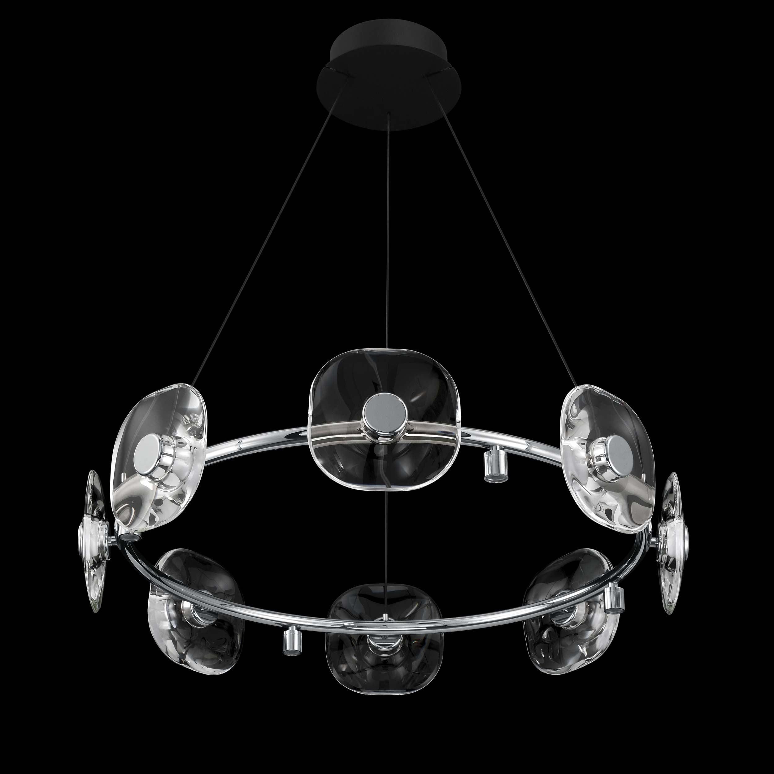 Ziva by Golden Lighting Celestia 8-light Integrated LED Chandelier in Chrome - - Golden Lighting