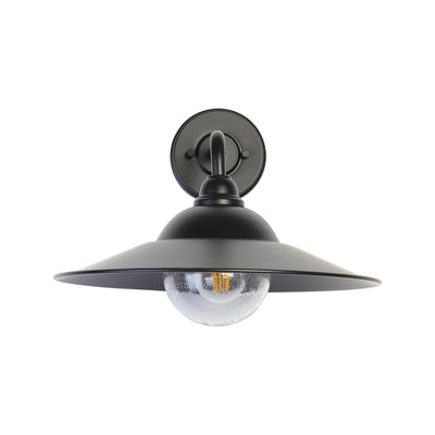 Yep by Golden Lighting Croma 1-light Wall Sconce in Matte Black shade and Seeded Glass Ball - - Golden Lighting