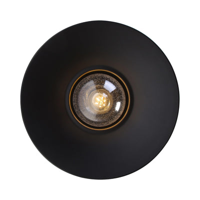 Yep by Golden Lighting Croma 1-light Wall Sconce in Matte Black shade and Seeded Glass Ball - - Golden Lighting