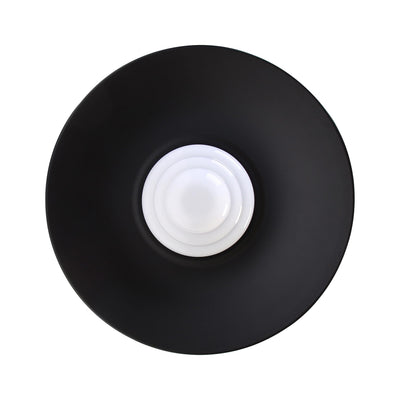 Yep by Golden Lighting Croma 1-light Wall Sconce in Matte Black shade and White Bell Glass - - Golden Lighting