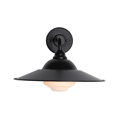 Yep by Golden Lighting Croma 1-light Wall Sconce in Matte Black shade and White Bell Glass - - Golden Lighting