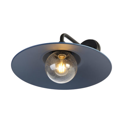 Yep by Golden Lighting Croma 1-light Wall Sconce in Matte Blue shade and Seeded Glass Ball - - Golden Lighting