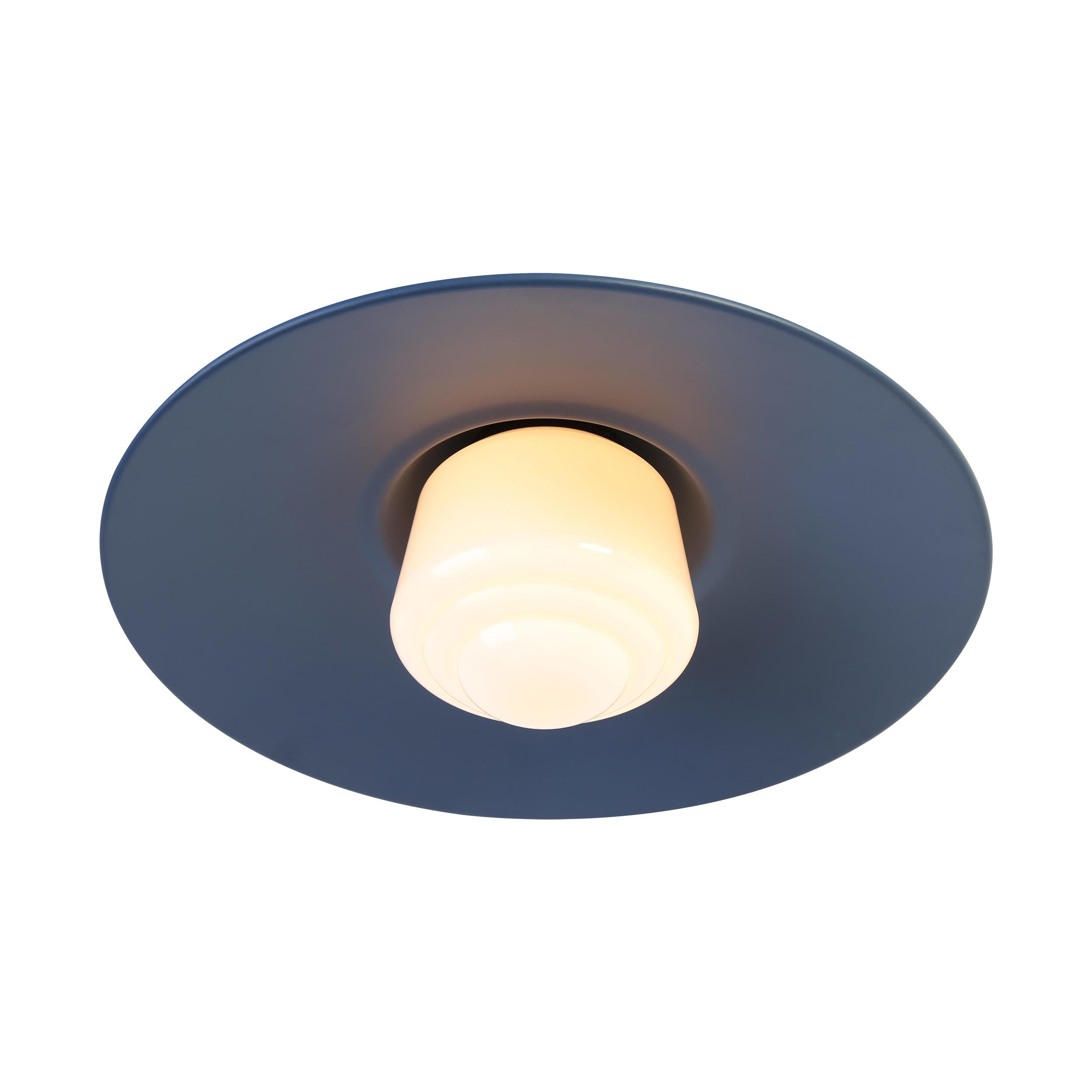 Yep by Golden Lighting Croma 1-light Wall Sconce in Matte Blue shade and White Bell Glass - - Golden Lighting