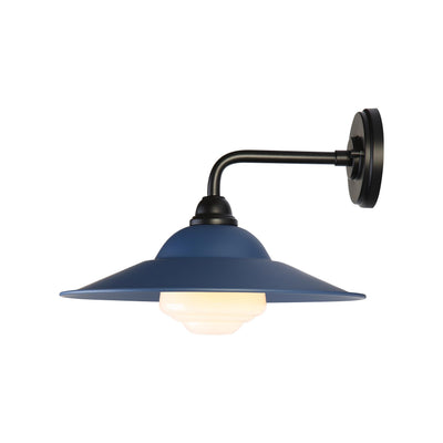 Yep by Golden Lighting Croma 1-light Wall Sconce in Matte Blue shade and White Bell Glass - - Golden Lighting